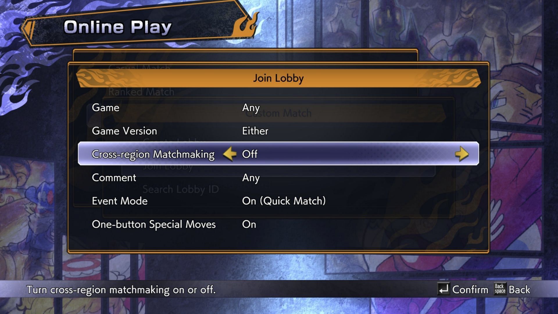 Pick the settings you desire, and jump online to do battle! (Image via Capcom)